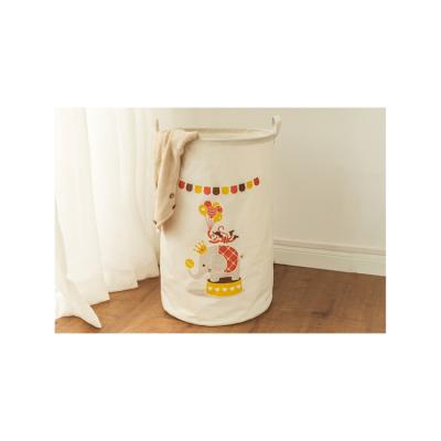 China Large Stored Japan Cartoon Storage Bucket Cotton Canvas Cloth Art Folding Dirty Clothes Hamper Toy Sundries Storage Basket Home Clothes for sale