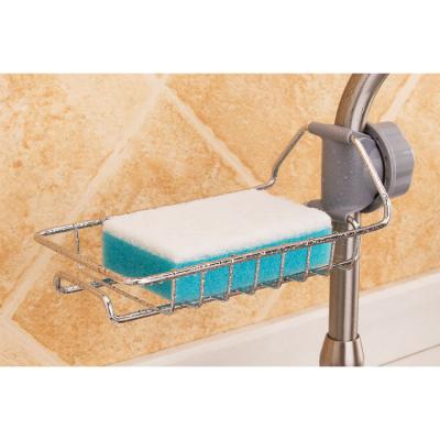 China Kitchen Storage Shelf Sponge Dish Drain Rack Dry Pool Rack Stainless Steel Faucet Rack Wiper Viable Storage for sale