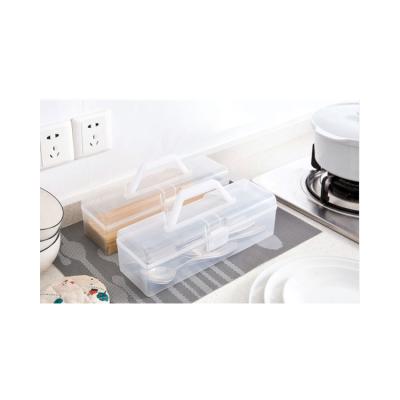 China Viable Portable Desktop Noodle Storage Box Noodle Storage Box Kitchen Household Goods Transparent Storage Box for sale