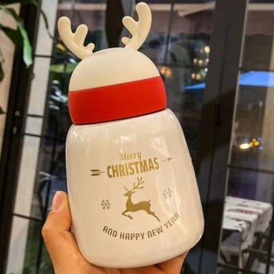 China Elk Antlers Stainless Steel Water Cup Christmas Gift Vacuum Cup WinterFor Students Cute Viable Kids Children for sale