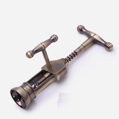 China Multi-function Corkscrew Znic Alloy Retro Znic Alloy Wine Style Wine Bottle Opener for sale