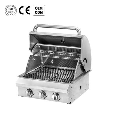 China 3 Burner Adjustable Height Customized Portable Built-in Cabinet Design Full Stainless Steel Flat Surface Barbecue Gas Grill for sale