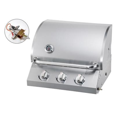 China Height Adjustable Outdoor Garden Stainless Steel Table Top LPG/NG Barbecue 3 Burner Smoker Barbecue Gas Grill Machine for sale