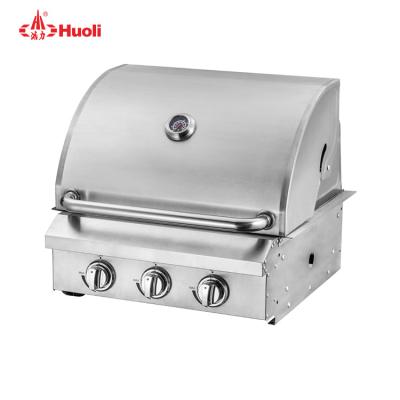 China Height Adjustable China Manufacturer Easily Cleaned Top 3 Burners Indoor Gas BBQ Grill Built-In Brick BBQ Grill For Home Use for sale