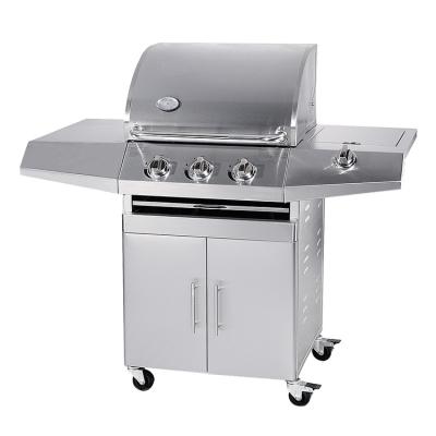 China Jiangmen Adjustable Factory Height Outdoor BBQ Kitchen 3 Burners Free Standing Stainless Steel Gas BBQ Beef Grill for sale