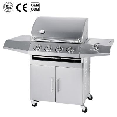 China China Sale Stainless Steel Adjustable Hot Outdoor Burners 4 Equipment Size Free Standing Gas Barbecue Grill Machine With Container for sale