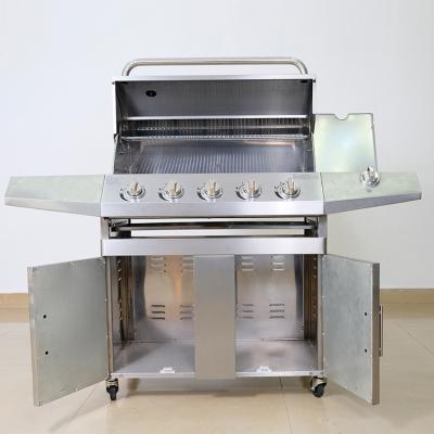 China Popular Adjustable Size Designs Other Kitchen Appliances Stainless Steel 5 Burners Gas BBQ Brick Removable Outdoor Grills for sale