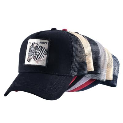 China COMMON Custom Wholesale Cotton Embroidery Patch Logo Sports Hats 5 Panel Mesh Trucker Hats for sale