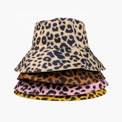 China Character Reversible Bucket Hat Leopard Cheetah Print Fisherman Sun Cap Bucket Foldable Hat For Girl Boy for sale