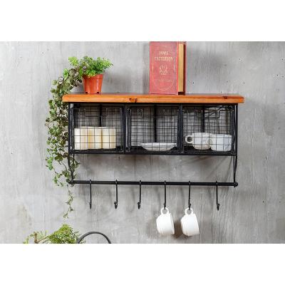 China Modern Minimalist Kitchen Storage Drawer Wall Rack Assembled Wall Grid Shelving Organization Shelving Line One Wall Hanging for sale