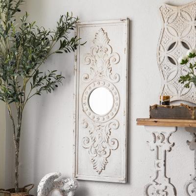 China Retro Assembled Make Mirror Old Wooden Mirror Decoration Decorative Art Wall Hanging Mirror for sale