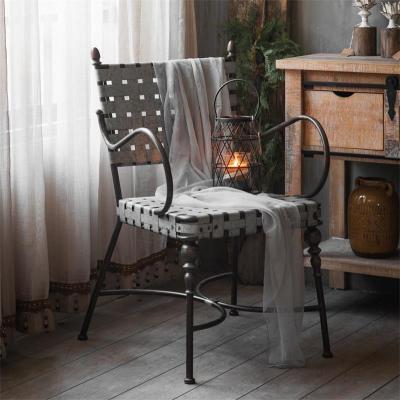 China Industrial Outdoor Furniture Rattan And Iron Chair Garden Armchair for sale