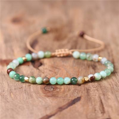 China BOHO Natural Adjustable Tasty Gems 4mm Australia Jade Beads Bracelet Women Bohemia Stone Braided Stretch Bracelets Jewelry Wholesale for sale