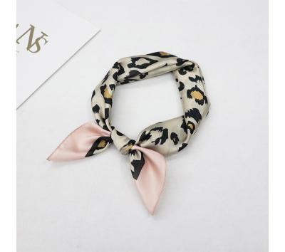 China Spring-Summer new style Leopard-copy printed women's silk square scarf for sale