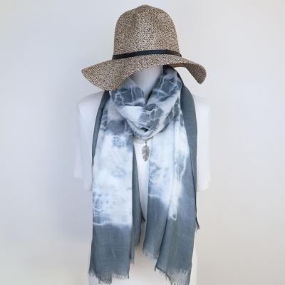 China New style retro handmade tie-dyed ethnic cotton and canvas hand feel long style scarf multicolor optional for sale