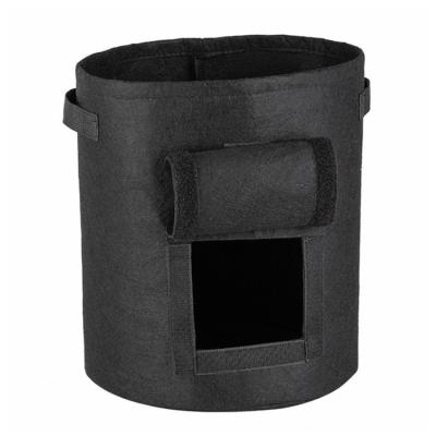 China Custom Plant Growth Planting Round Black Potato Planter Bag Packing Ruled Growing Bag Planter Grow Bags With Drain Hole for sale