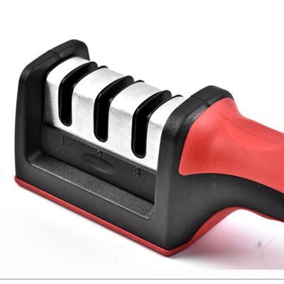 China Mini Manual Stainless Steel 3 Stage Viable Home Professional Kitchen Tools Handheld Knife Sharpener for sale