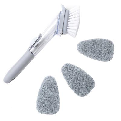 China Sustainable Automatic Liquid-adding Cleaning Tools Kitchen Cleaning Brush Sponge For Washing Dishes for sale