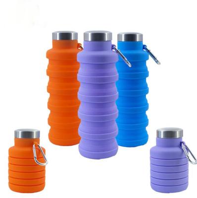 China Viable Custom BPA Free Smart Cold Bike Drinking Silicone Plastic Collapsible Sports Collapsible Water Bottle for sale