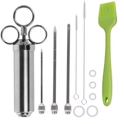 China Viable Barbecue Tools Stainless Steel Seasoning And Marinade Injector Meat Injector Syringe for sale