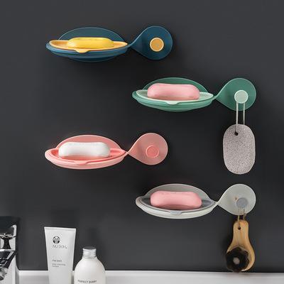 China Viable Fish Shape Soap Holder For Bathroom Shower Wall Plastic Soap Dish Holder For Showers for sale