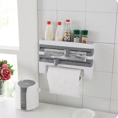 China CLASSIC Hot Selling Multifunctional Kitchen Wall Fridge Plastic Wrap Kitchen Roll Cuttable Rack for sale