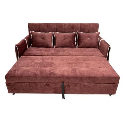 China New Fashion Living Room Red Comfortable Elegant Extendable With Furniture Live Room Set Velvet Sofa Bed Folding Living Room for sale