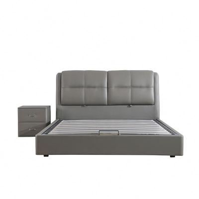 China Storage Customized Exclusive Brand Own King Size Upholstered Modern Stylish Metal Beds for sale