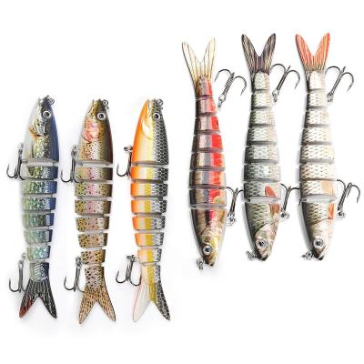 China Vivid Fish Action Multi Joint Swimbait Realistic 8 Segment Swimbait Primer Fishing Hard Lure For Bass Fresh Salt Water for sale