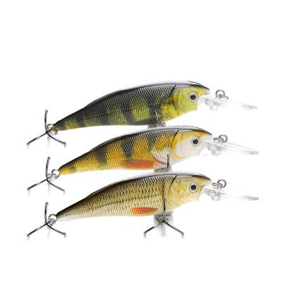 China Factory Direct Sale 80m Vivid Fish Action 11.6g Realistic Fish Action Realistic 3D Holographic Eyes Swimming Hard Wobbler Fishing Lure Minnow for sale