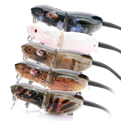 China ABS Plastic Golden Body VTAVTA Rat Water Lure Minnow Top Wobblers Fishing Lures Mouse 21g 9cm Hard Bait Swimbait Crankbait With Backup Soft Tai for sale