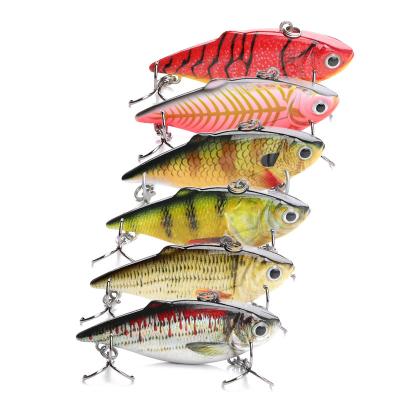 China High vivid fish action simulation 60mm triple 8.1g swimming hooks rattling vib topwater vibration artificial bait fishing lure for sale