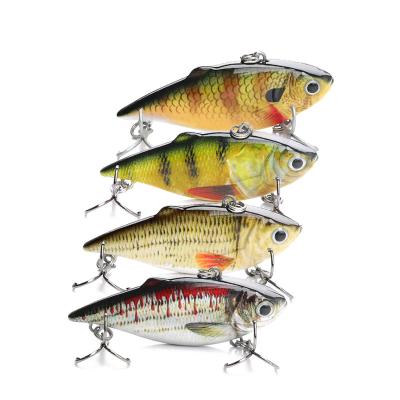 China Vivid Fish Action Factory Price 60mm 8.1g 3D Eyes Swimming Holographic Vib Bait Hard ABS Plastic Realistic Fishing Lure Vibrate for sale