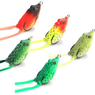 China Hot Sale 60mm Body 12.3g Realistic Hollow Fish Lure Soft Silicone Rubber Frog Lure With Hook for sale