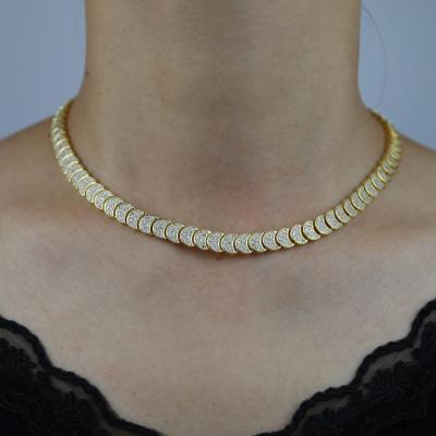 China TRENDY Sparkling Clear Zircon CZ Paved For Women Gold Plated Moon Shaped Geometric Classic Fashion Choker Necklace for sale