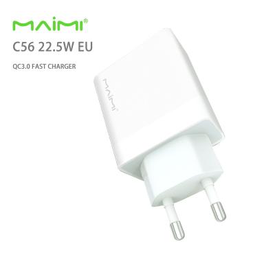 China Maimi C56 22.5W Mobile Phone EU Quick Charger/QC3.0 For Smart Phone Fast Charger USB Wall Adapter/Adapter Power Supply for sale