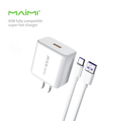 China Maimi T47 USB Quick Charger Set QC 3.0 Quick Charger For Super Charger 65W Wall Adapter Mobile Phone Accessories Factory for sale