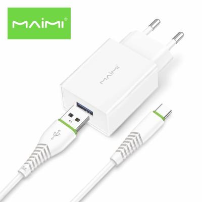 China Lightning Fast MP3/MP4 Player Maimi T13 USB Charger Cable Travel Kit Wall Charger Adapter 2.1A Fast Type C/Cable for sale