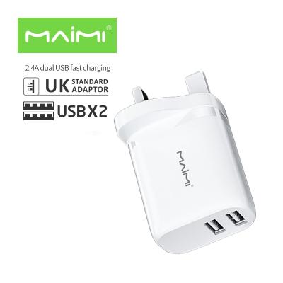 China Mobile Phone/Tablet/MP3/MP4/other Device Maimi CY-01 CY-10 Dual USB Micro Lightning TYPE-C USB Charger 2.4A Charger KIT For Smart Phone UK Standard Three Pins for sale