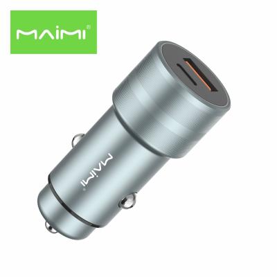 China Maimi CC110 36W-PD+QC Super Charge Maimi CC110 36W-PD+QC Car MP3/MP4 Player Car Charger Dual USB Quick Charger Silver Color Metal for sale