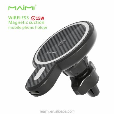 China Maimi Z13 Adjustable Magnetic Suction Car Mount A Wireless Fast Charging Circle of Strong Magnets for iPhone12 13 15W wirelessfast charger for sale