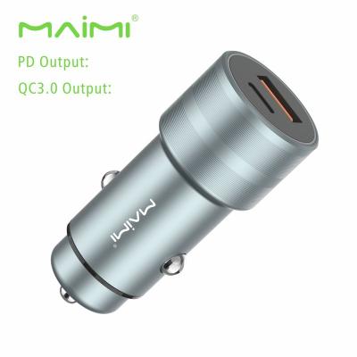 China New China-chic Maimi CC110 36Wfast QC3.0USB PD3.0 car charger daul ports for iPhone USB C metal fast charging car charger FOR iphone for sale