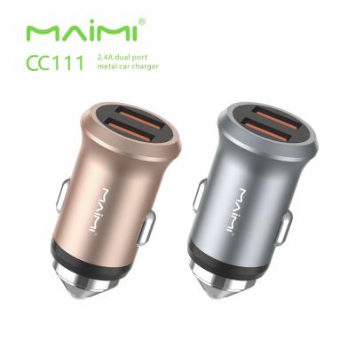 China Dual USB 12-24V New Metal China-chic Maimi CC111 Car Dual USB Mobile Phone Charger 5V/2.4A Car Charger and Dash Cam for sale