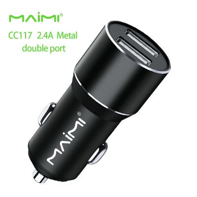 China Dual USB 12-24V New Metal China-chic Maimi CC117 Car Dual USB Mobile Phone Charger 5V/2.4A Car Charger and Dash Cam for sale