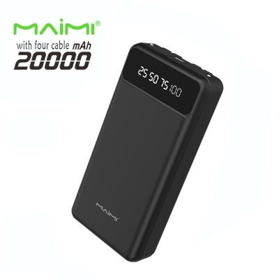 China Etc.electronic mobile phone product Maimi Mi22 20000mah with type-c micro cable digital display powerbank lithium polymer battery Maimi cable IOS cable manufacturer for sale