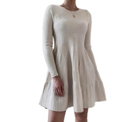 China O-Neck 2021 Autumn Women Long Sleeve Sweater Anti-wrinkle Mini Knitted Dresses Slim for sale