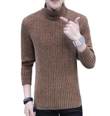 China 2020 Anti-wrinkle Men Collar Long Top Sheath Rib Knit Chenille Tortoise Neck Casual Soft Warm Sweater Knitwear Pullover Classic for sale