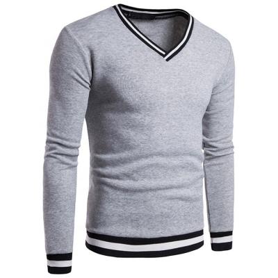 China Anti-Wrinkle Knitted Jumpers Autumn Winter Mens V-Neck Long Sleeve Pullover Quilted Sweater Knitted Jumpers for sale