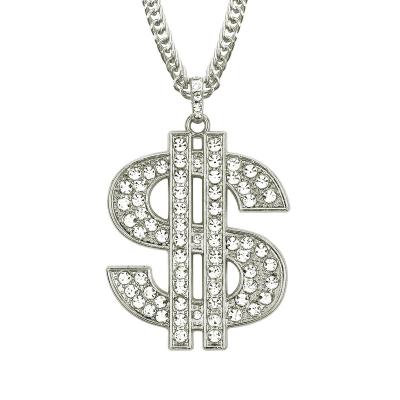 China Lovely Hiphop USD Necklace Men's Pendant Necklace Modern Popular Dollar Safe Pendant Coin Necklace for sale