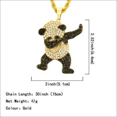 China Male Convenient Panda Necklace Hiphop Factory Direct Selling Price Luxurious Necklaces Ex-factory for sale